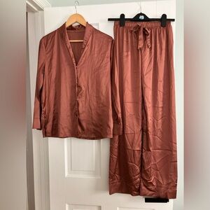 Burgundy Satin Sleep Set | Top = Small & Bottom = Medium Valentine’s Day